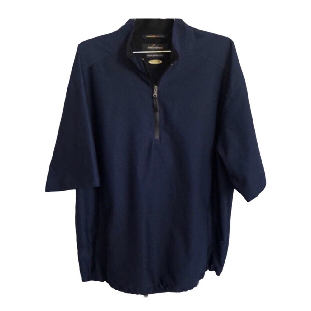 Greg Norman Navy Blue Mens XL waterproof play dry drawstring shirt Golf Golfing
